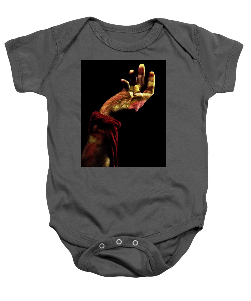 Hand Baby Onesie featuring the photograph Tears in hand by Al Fio Bonina