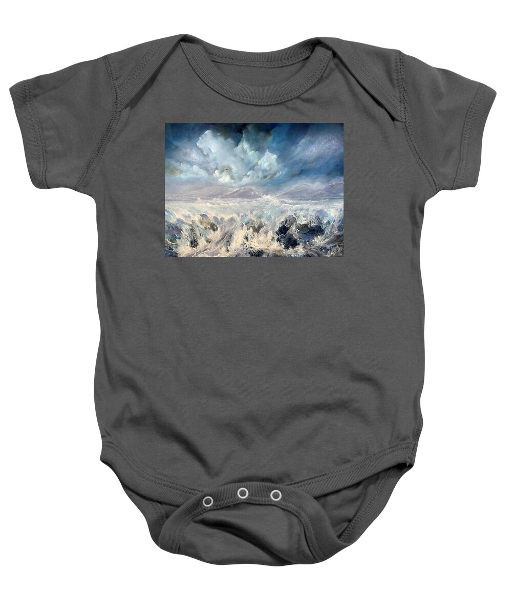 Acrylic Baby Onesie featuring the painting Tempest by Soraya Silvestri
