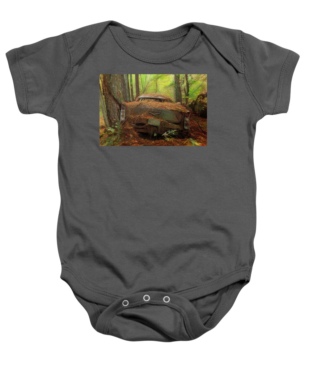 Desoto Baby Onesie featuring the photograph That Tree Wasn't There When I Parked by Kristal Kraft