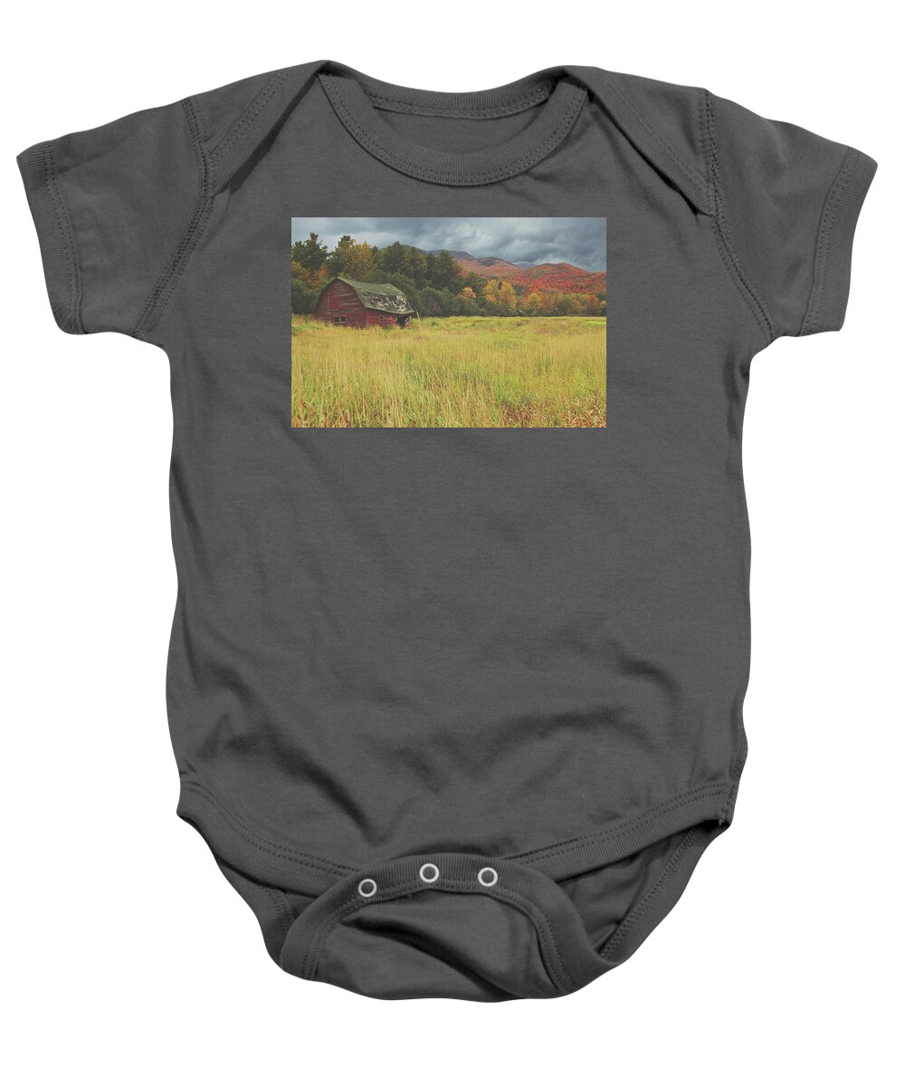 Fall Baby Onesie featuring the photograph The Barn by Carrie Ann Grippo-Pike