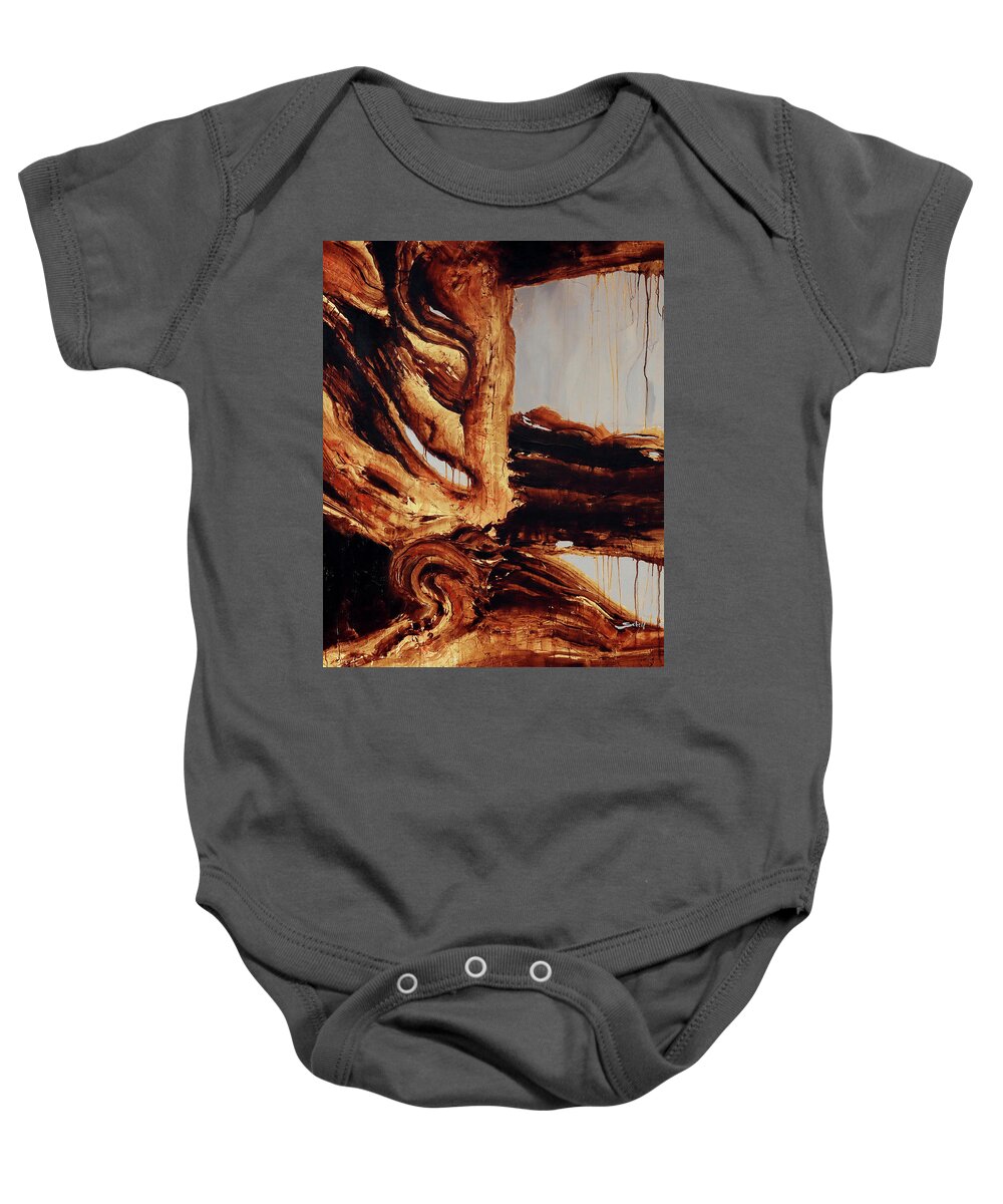 Roots Baby Onesie featuring the painting The Bidirectional Doorway by Sv Bell