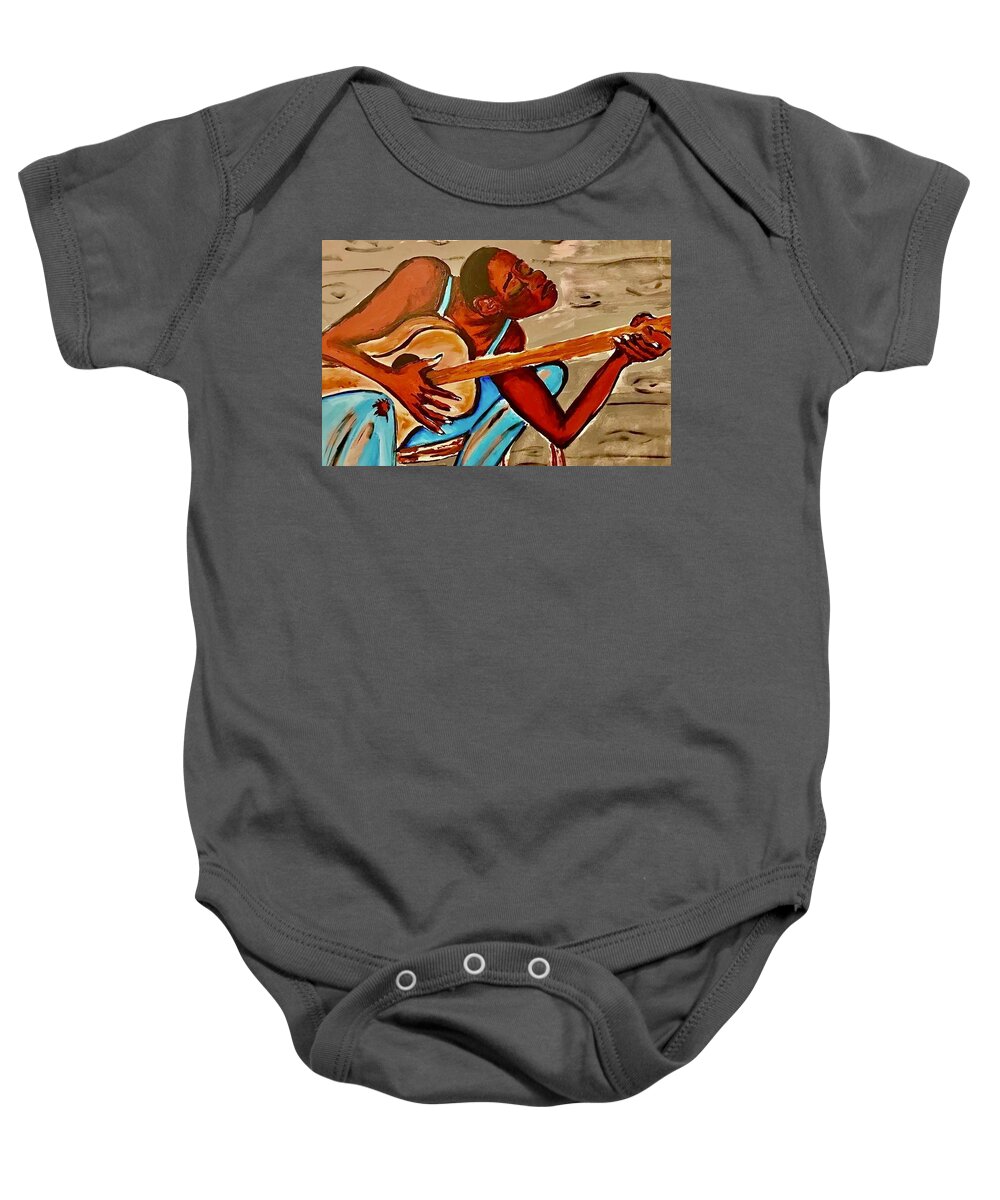  Baby Onesie featuring the painting The Blues by Angie ONeal