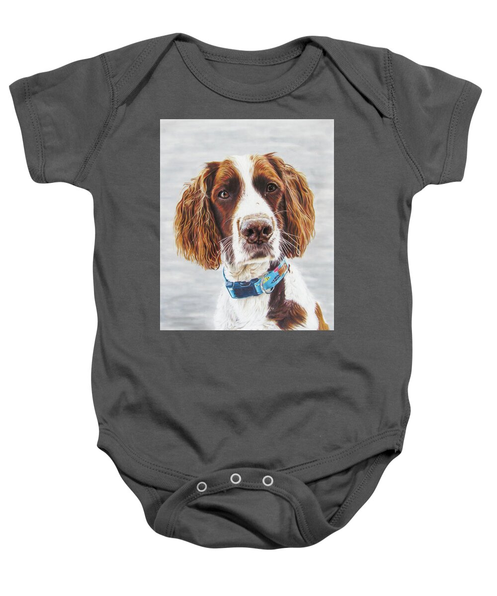 Dog Baby Onesie featuring the drawing The Captain's Mate by Kelly Speros