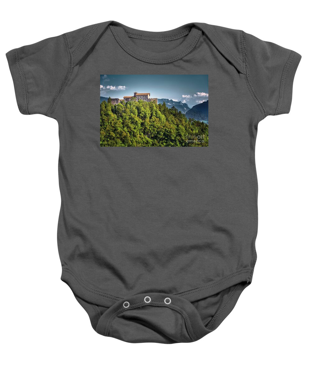 Hill Baby Onesie featuring the photograph The castle above the hill by The P