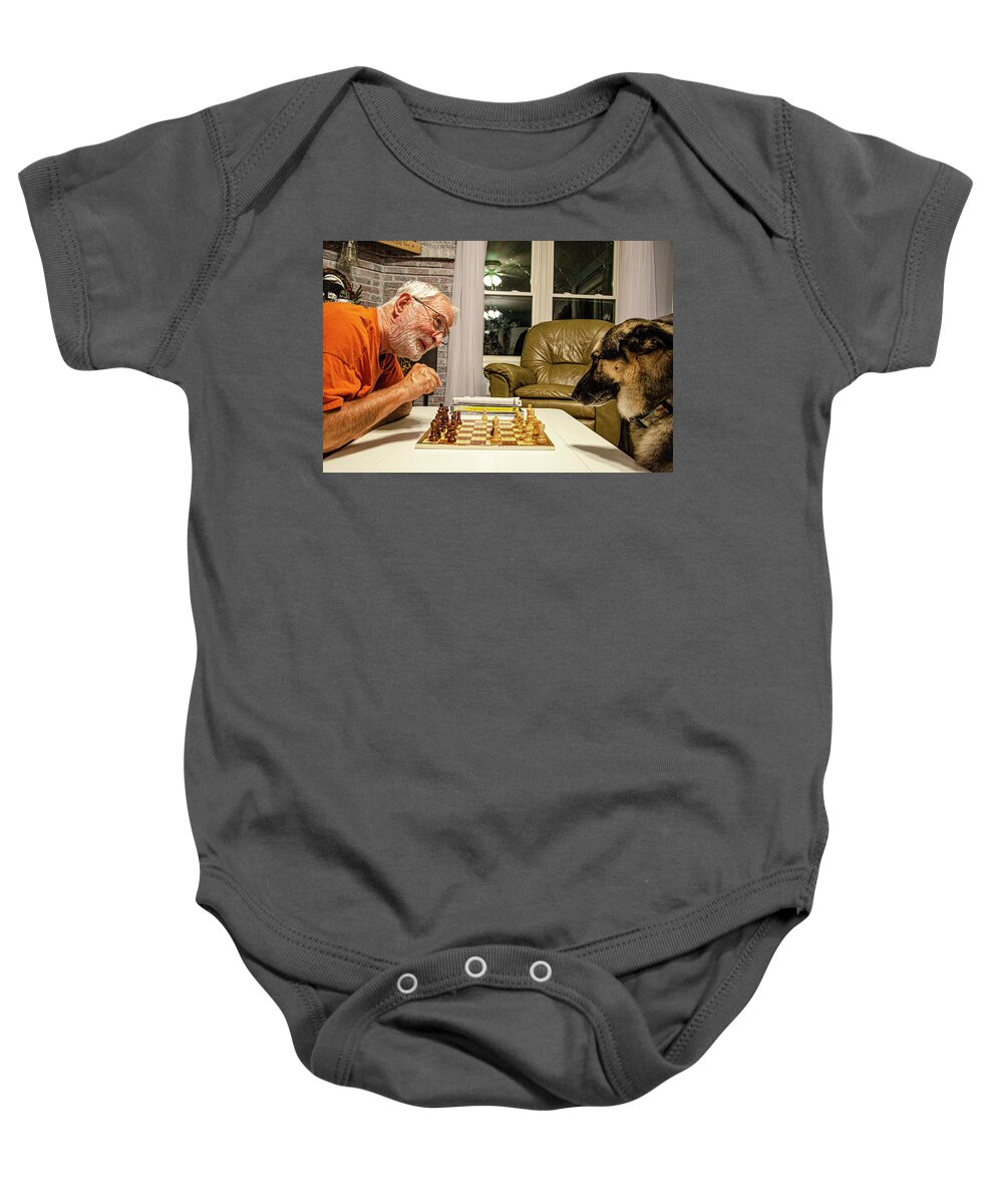 Chess Baby Onesie featuring the photograph The Chess Match by Jim Cook