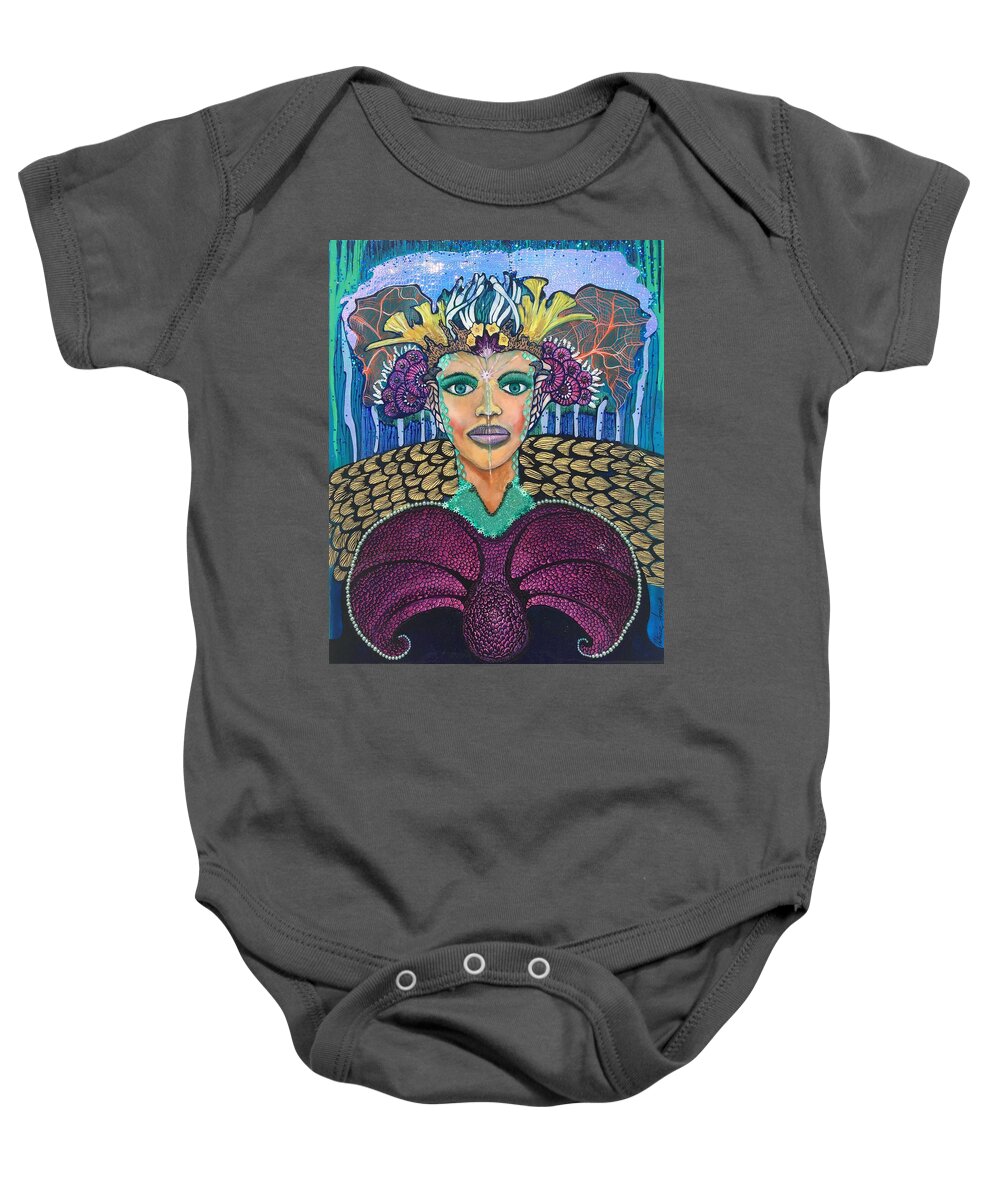 Painting Baby Onesie featuring the painting The Coral Queen by Patricia Arroyo