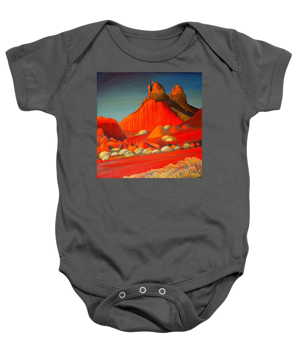 Cut Baby Onesie featuring the painting The Cut by Franci Hepburn