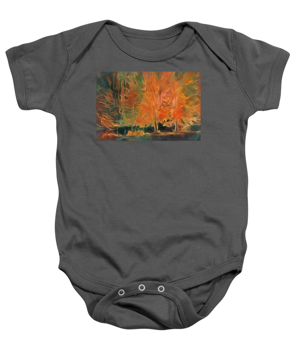 Digital Art Baby Onesie featuring the mixed media The Enchanted Forest 10 by Lynda Lehmann
