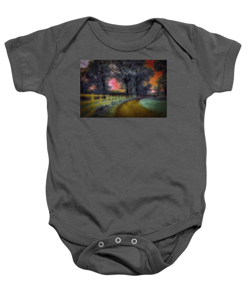 Bergen Equestrian Center Baby Onesie featuring the photograph The Enchanted Forest by Penny Polakoff