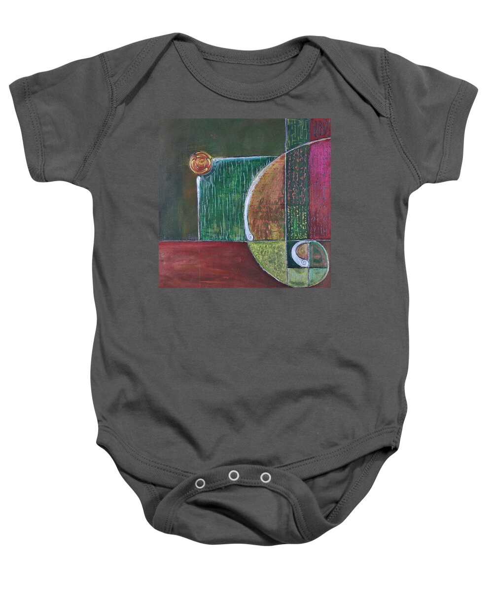Abstract Baby Onesie featuring the painting The Golden Mean by Raymond Fernandez