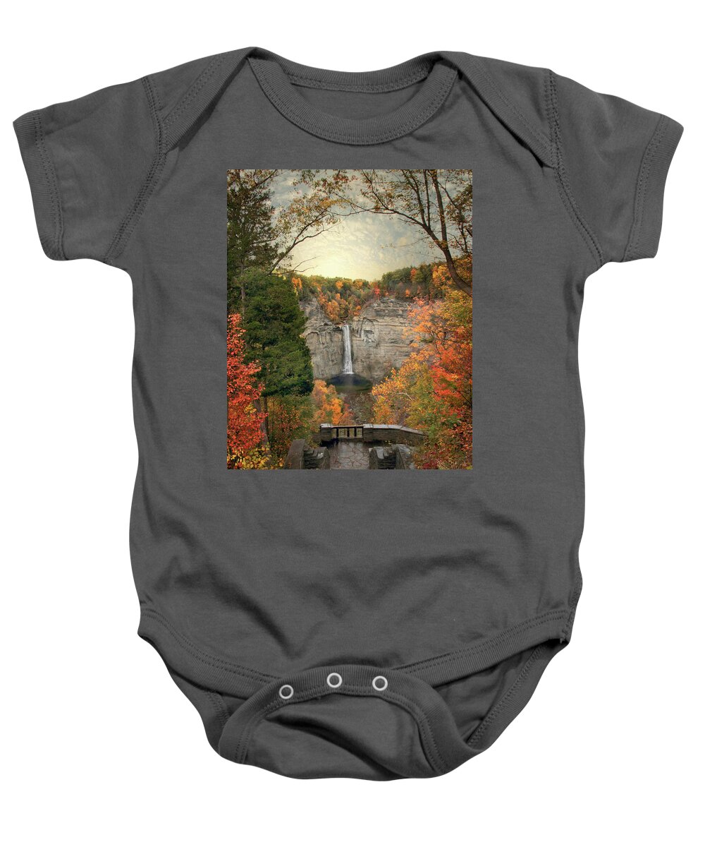 Nature Baby Onesie featuring the photograph The Heart of Taughannock by Jessica Jenney