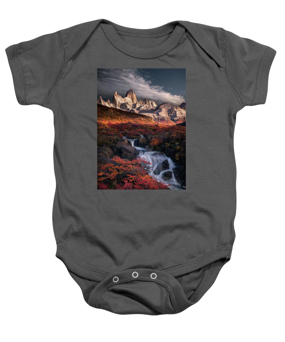 Waterfalls Baby Onesie featuring the photograph The hidden waterfalls by Henry w Liu