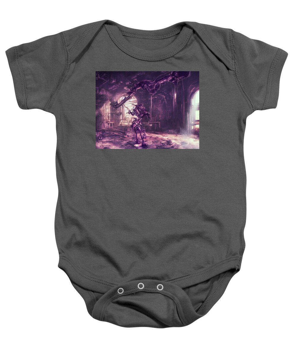 Aiart Baby Onesie featuring the digital art The infirmary by Micah Offman