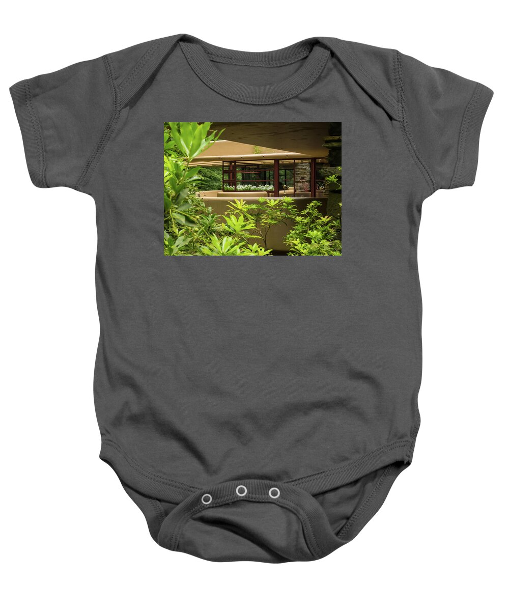2-events/trips Baby Onesie featuring the photograph The Living Areas View at Falling Waters by Louis Dallara