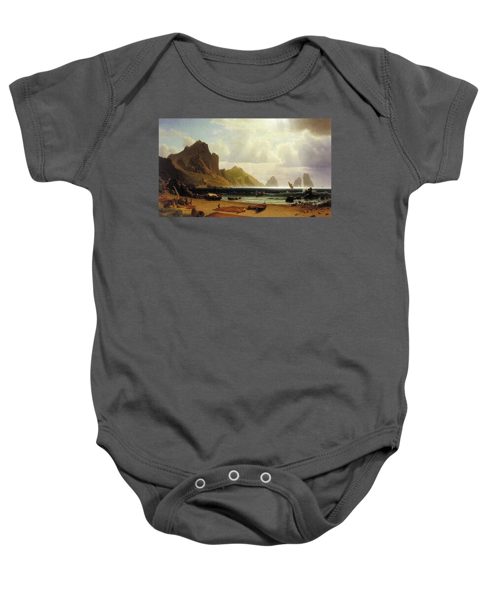 Marina Baby Onesie featuring the painting The Marina Piccola at Capri by Albert Bierstadt
