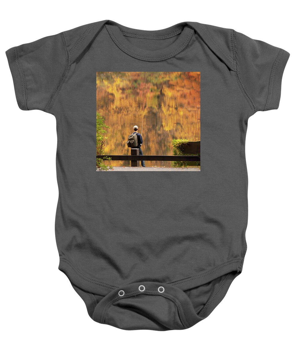 Fisherman Baby Onesie featuring the photograph The October Fisherman by Sylvia Goldkranz