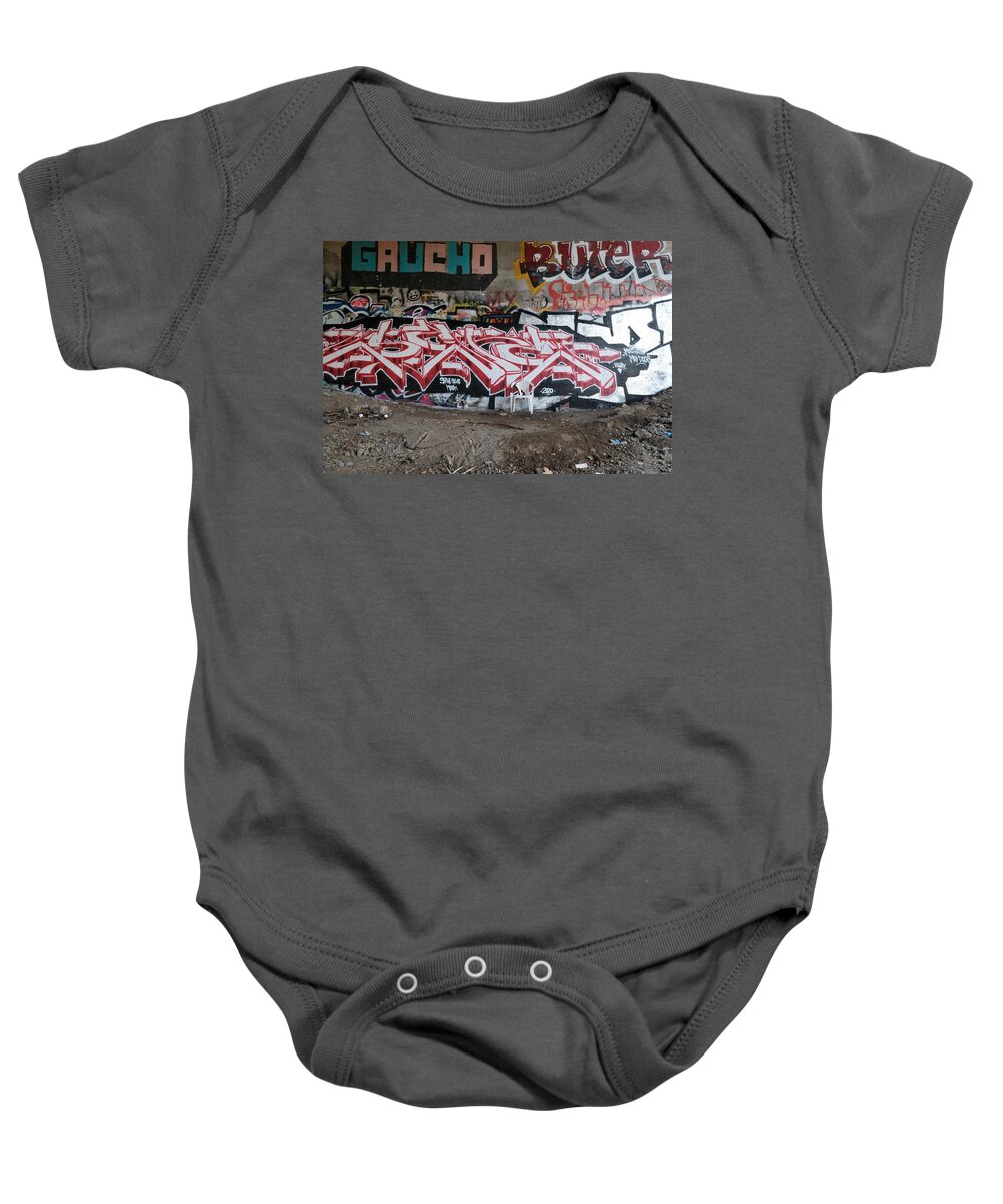 Red Baby Onesie featuring the photograph The Office by Kreddible Trout