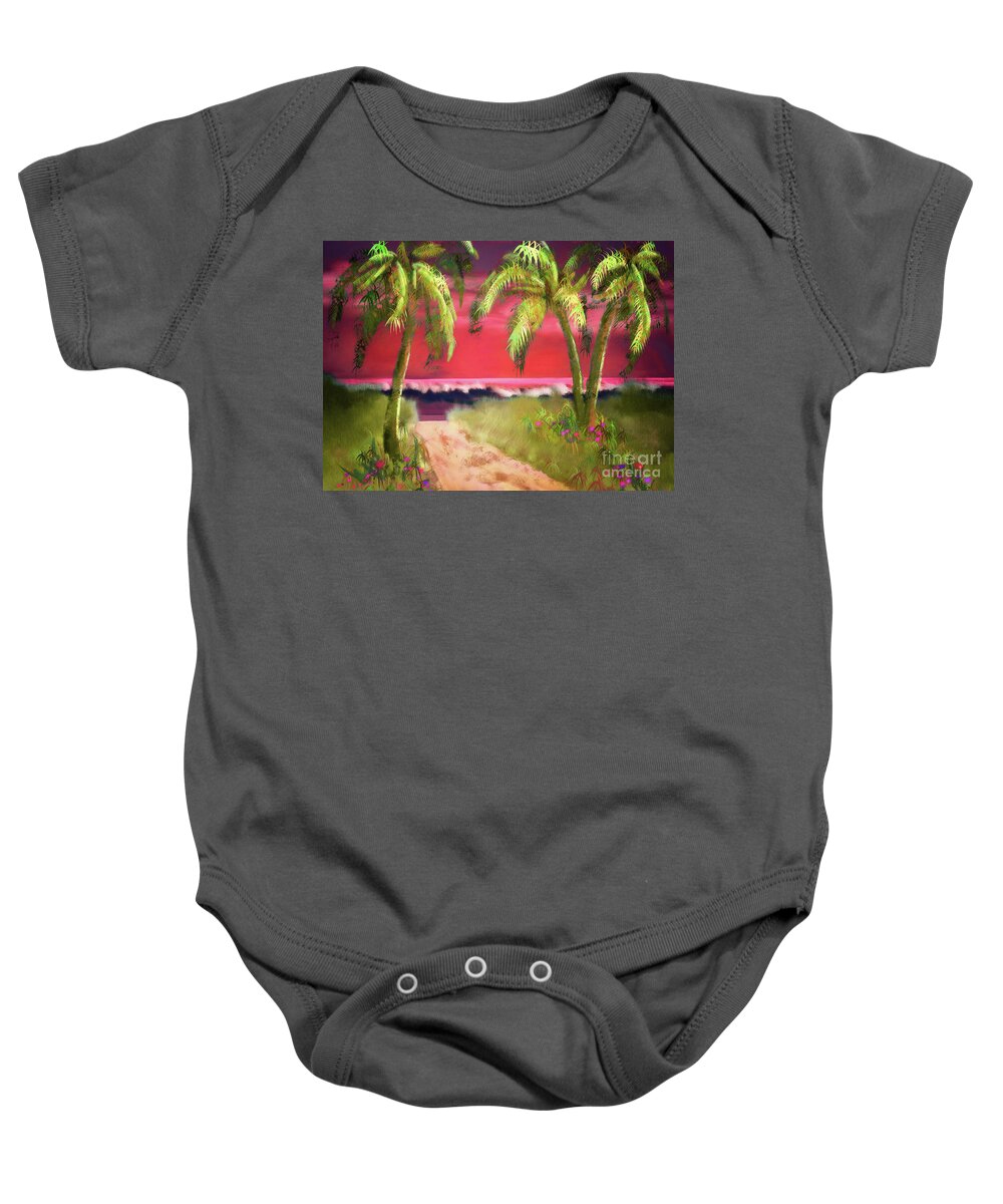 Ocean Baby Onesie featuring the digital art The Path To Paradise by Lois Bryan
