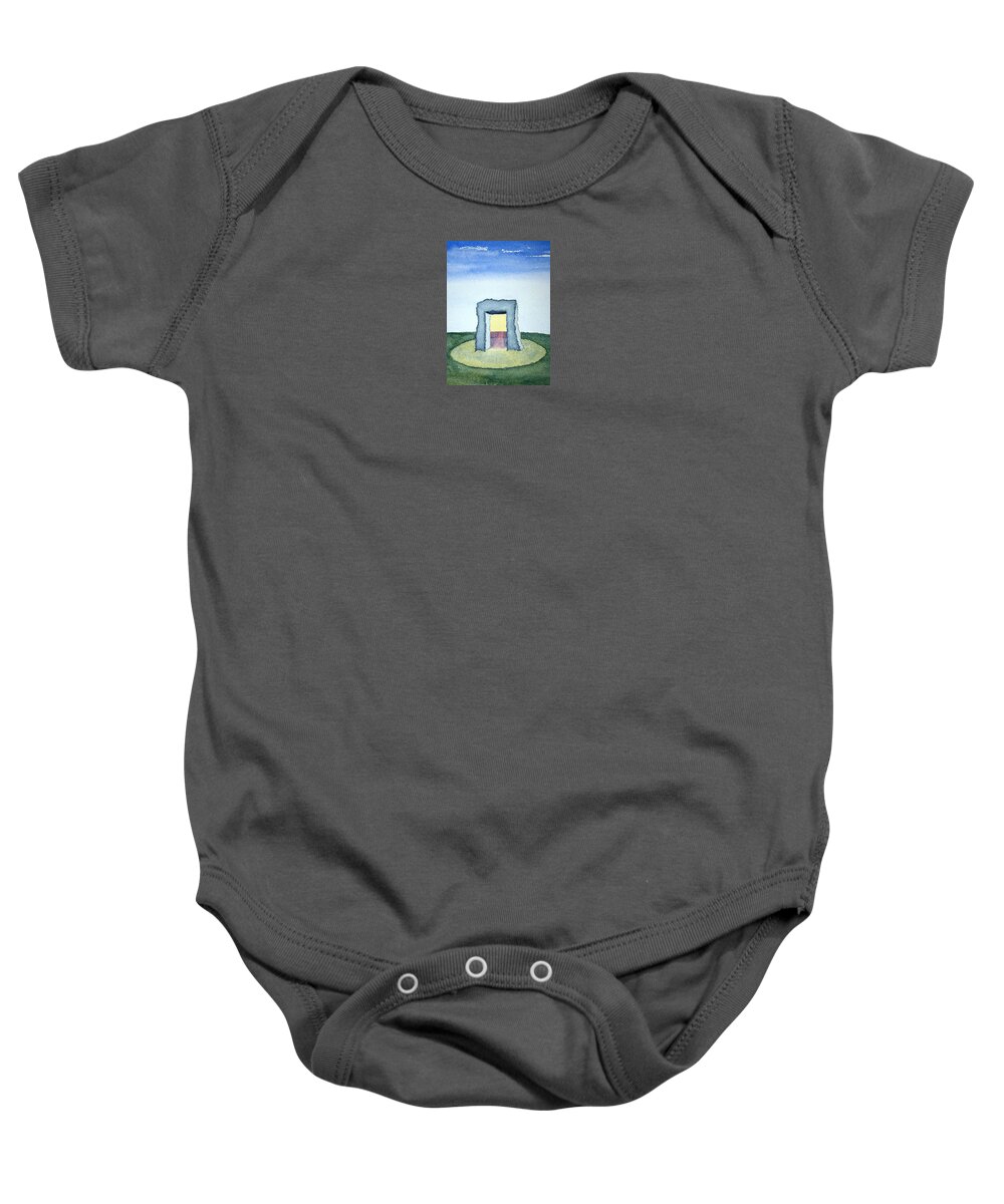 Watercolor Baby Onesie featuring the painting The Portal by John Klobucher