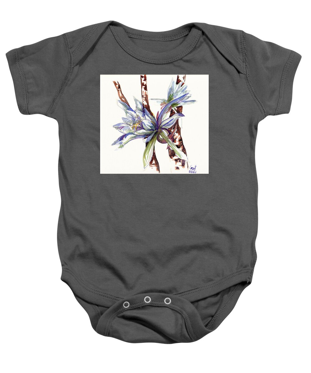 Kadapul Baby Onesie featuring the painting The Queen of The NIght by George Cret