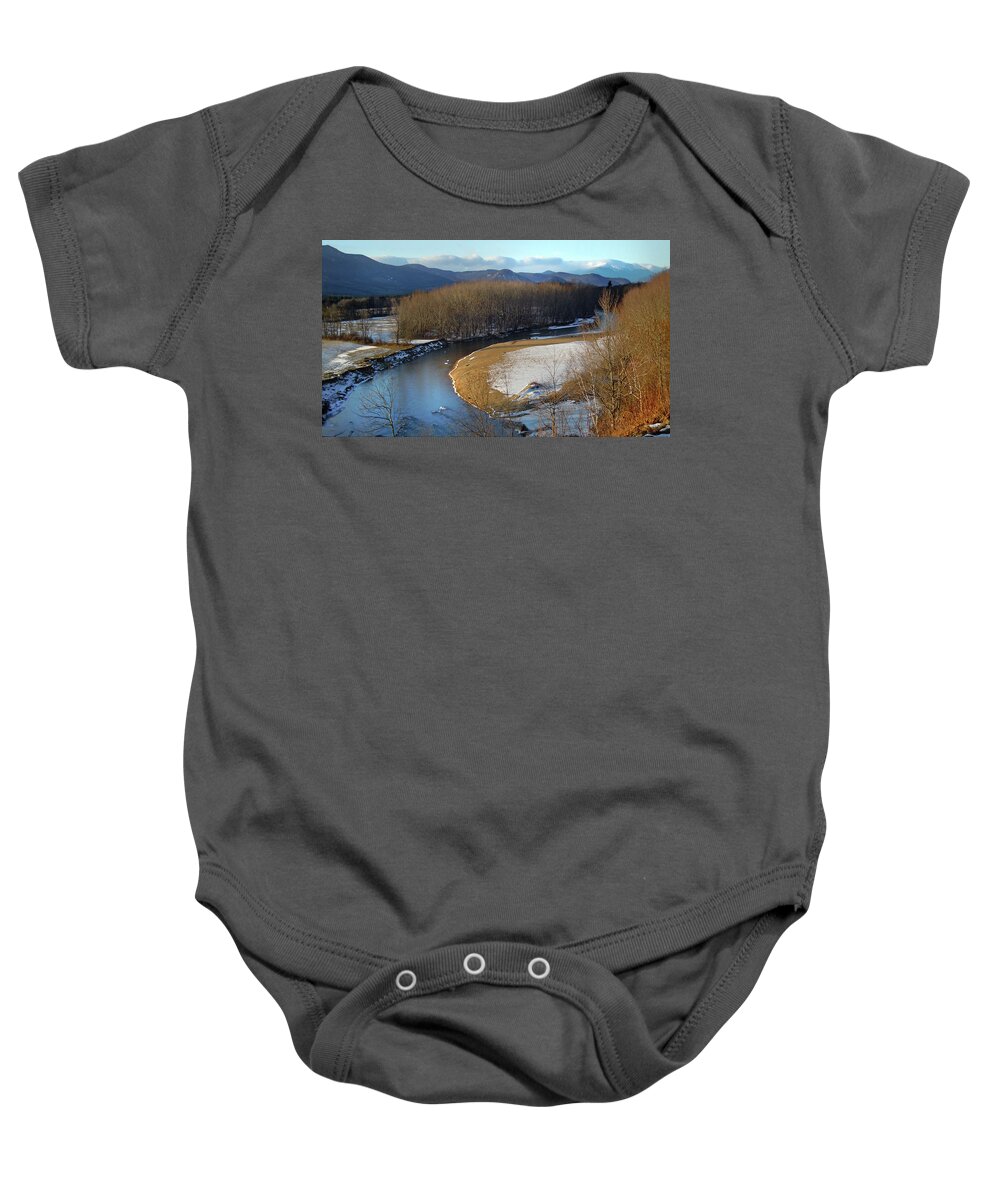 Saco Baby Onesie featuring the photograph The Saco in Early Spring by Nancy Griswold