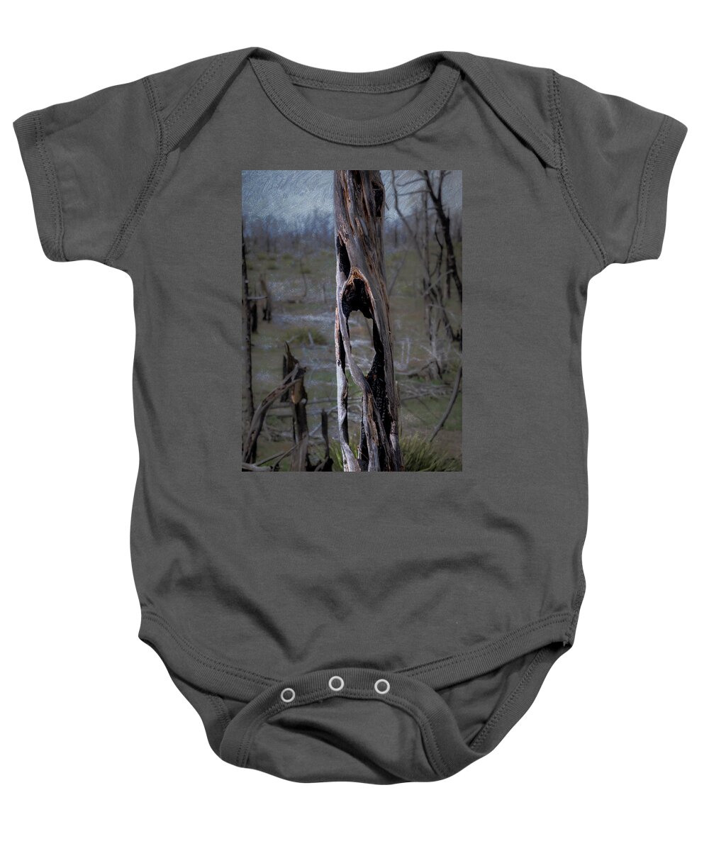 Art Baby Onesie featuring the photograph The Scream Inspired by Munch by Mary Lee Dereske