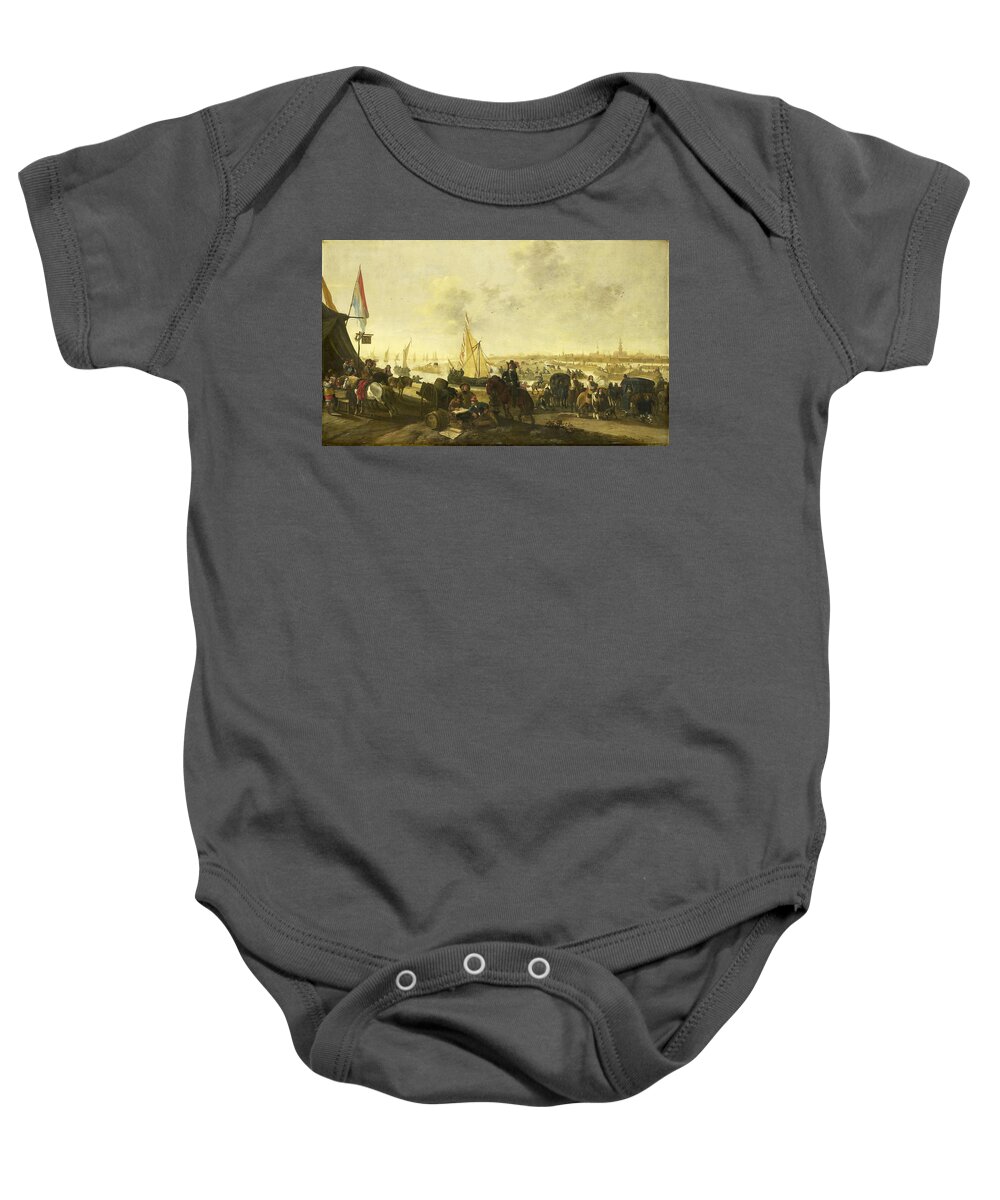 Hendrick De Meijer Baby Onesie featuring the painting The Siege and Capture of the City of Hulst from the Spaniards, November 5, 1645 by Hendrick de Meijer