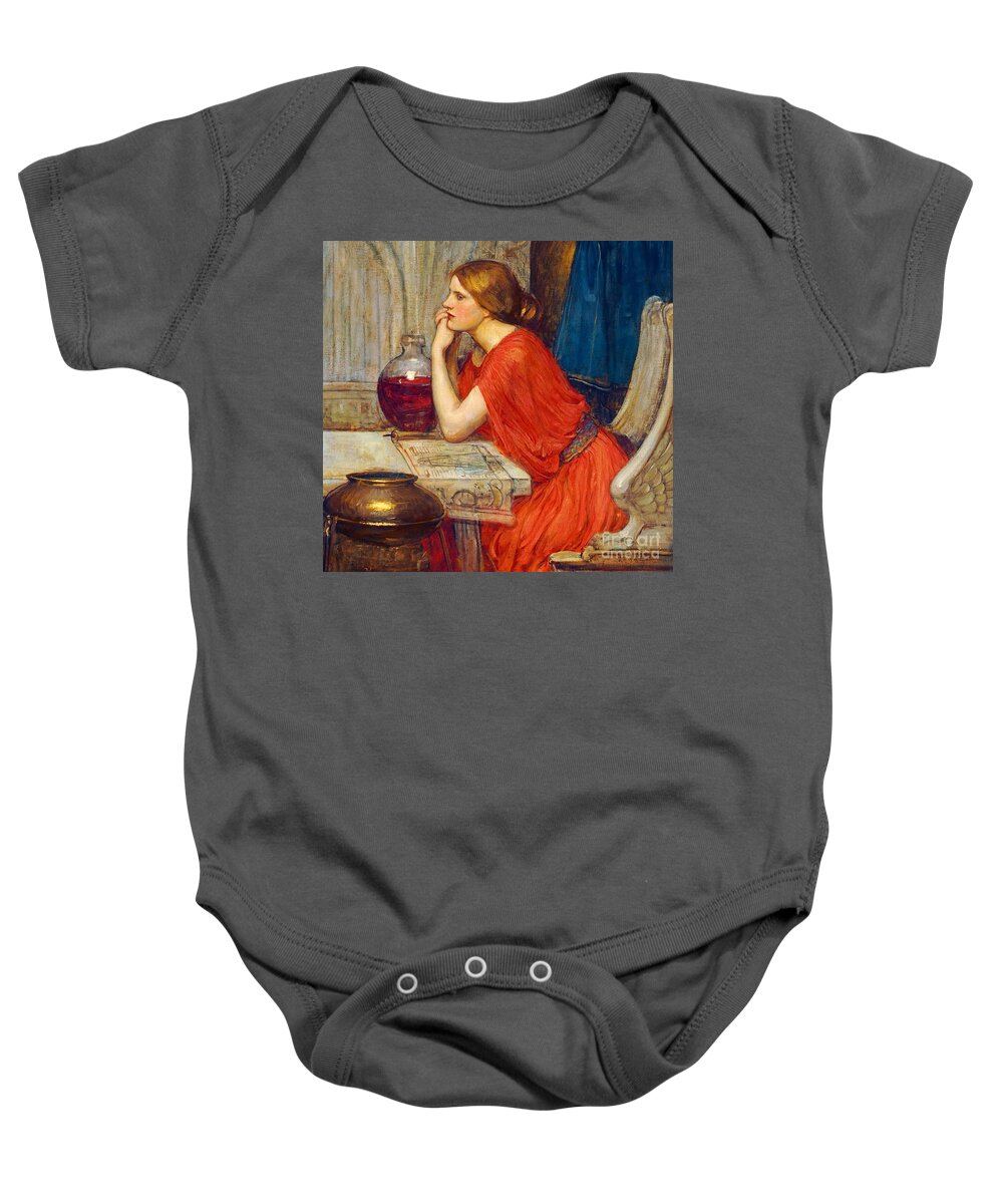 John William Waterhouse Circe Print Baby Onesie featuring the painting The Sorceress - Circe by John William Waterhouse