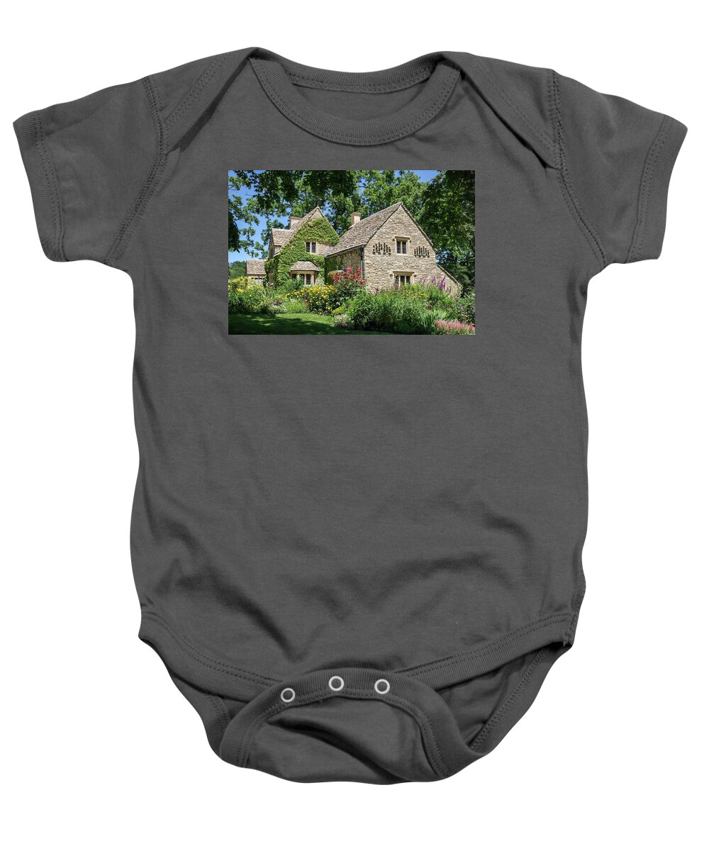 Greenfield Village Baby Onesie featuring the photograph A Cotswold Cottage by Robert Carter