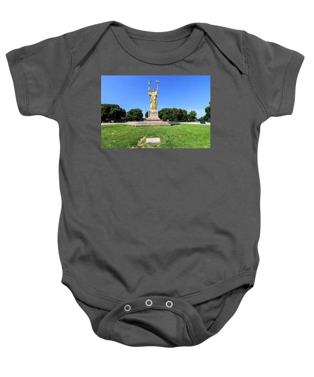 Garden Baby Onesie featuring the photograph The Statue of The Republic by Britten Adams
