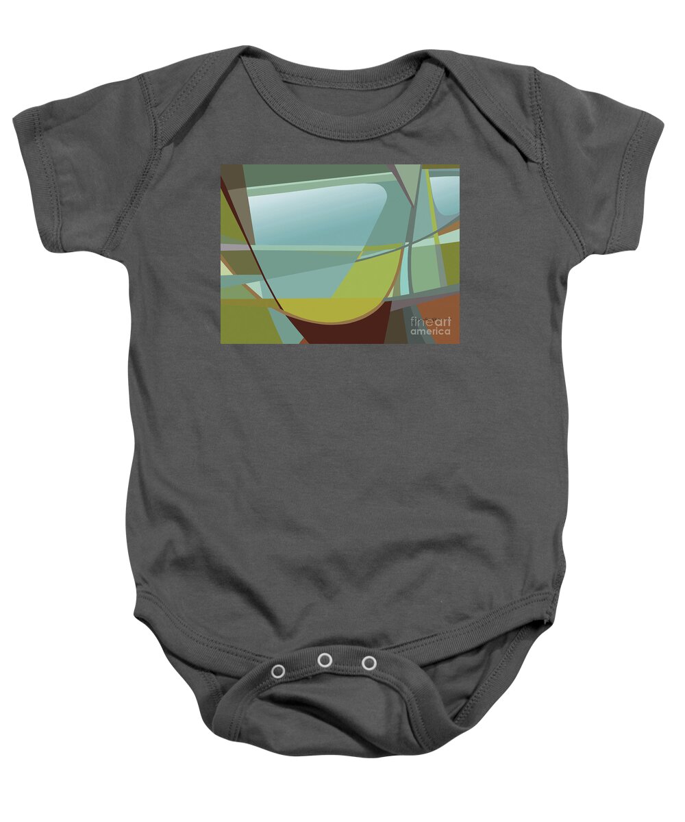 Abstract Baby Onesie featuring the painting The View by Jacqueline Shuler