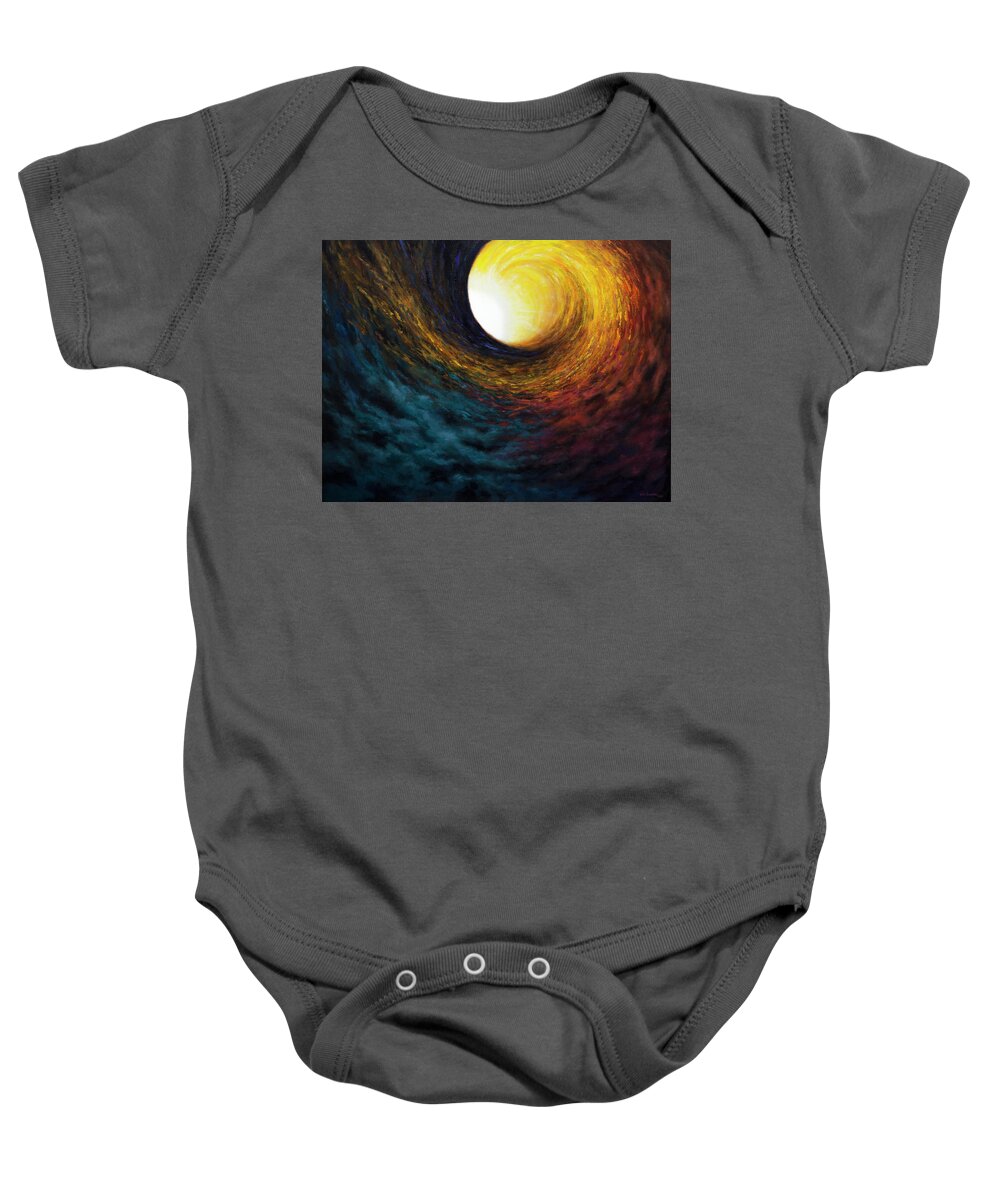 Abstract Art Baby Onesie featuring the painting The Vortex by Kim Lockman