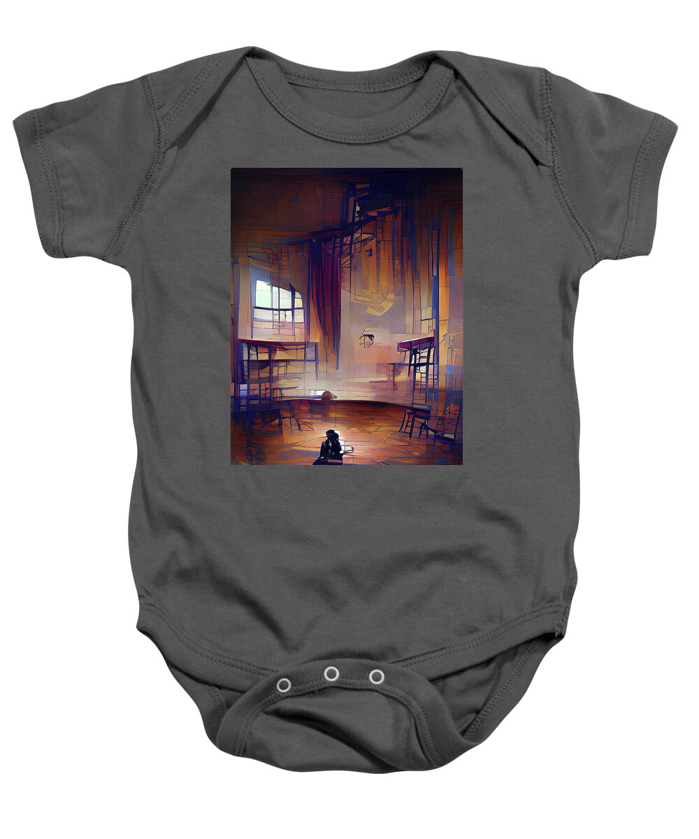  Baby Onesie featuring the digital art The Waiting Room by Rein Nomm