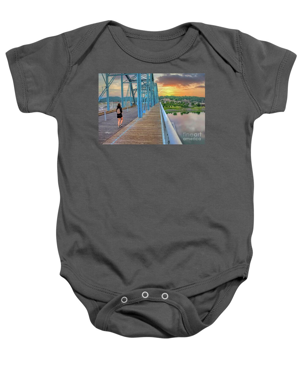 Sunrises Baby Onesie featuring the photograph The Walk by DB Hayes