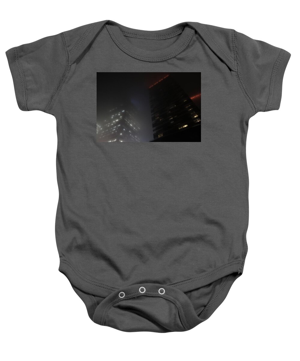 Night Baby Onesie featuring the photograph They Disappear At Night by Kreddible Trout