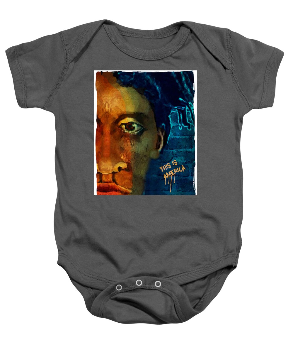 America Baby Onesie featuring the painting This is America by Amy Shaw