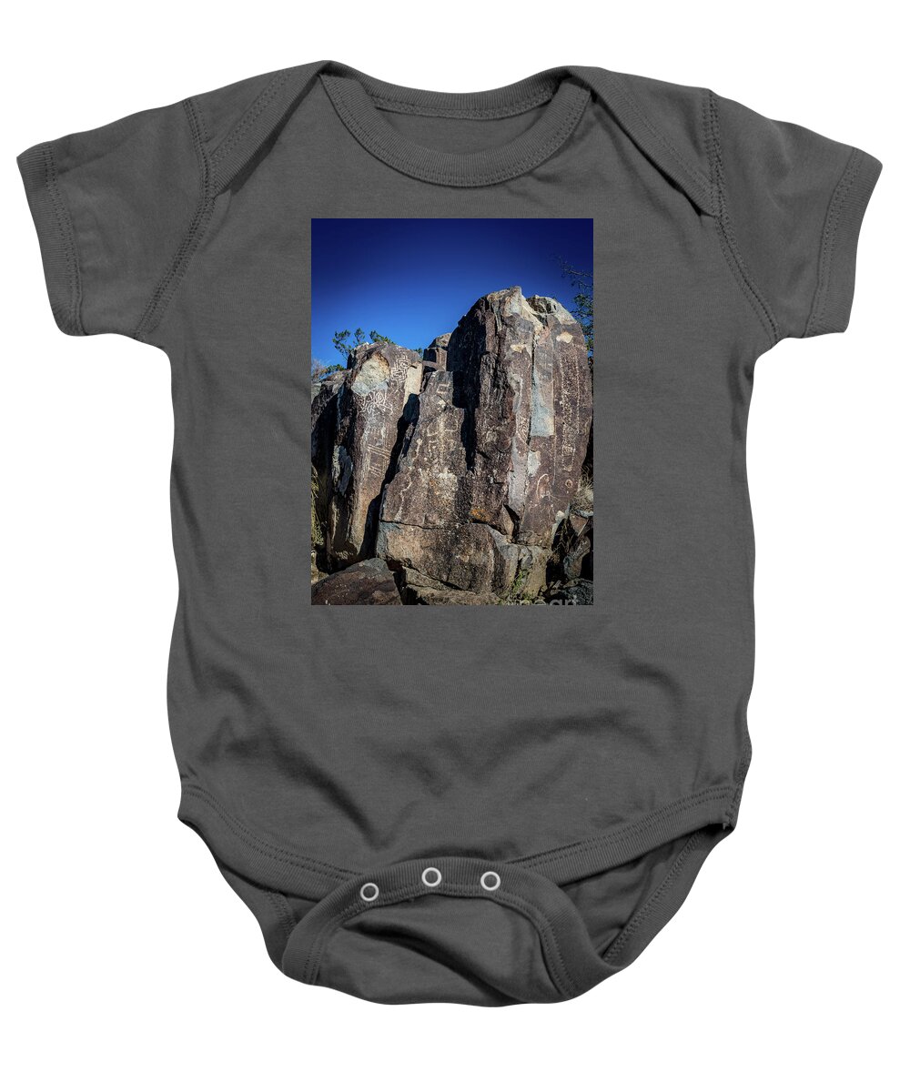 Ancient Baby Onesie featuring the photograph Three Rivers Petroglyphs #30 by Blake Webster