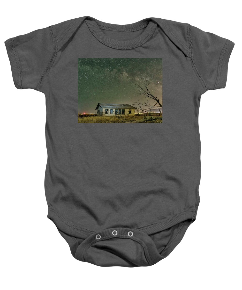 Abandoned Baby Onesie featuring the photograph Time and Space by Daniel Hayes