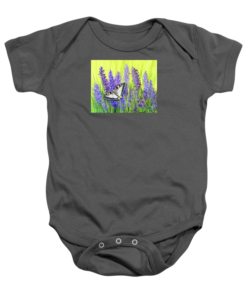 Time Baby Onesie featuring the painting Time Enough by Sarah Irland