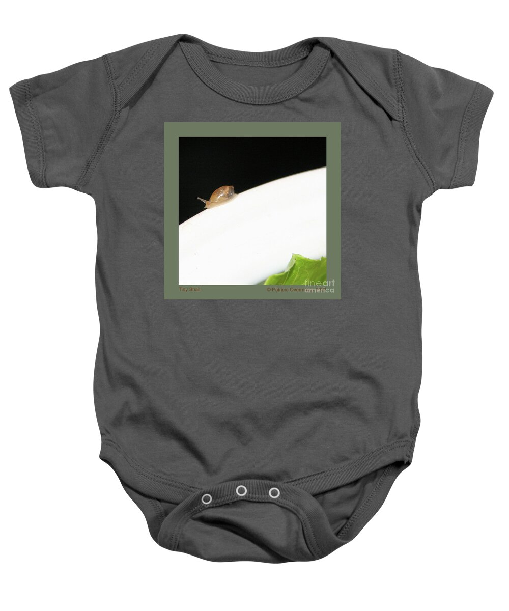 Snail Baby Onesie featuring the photograph Tiny Snail by Patricia Overmoyer