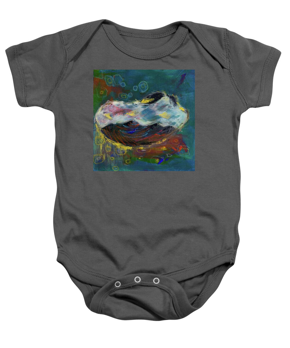 Dog Baby Onesie featuring the painting Toby Nap II by Janet Yu