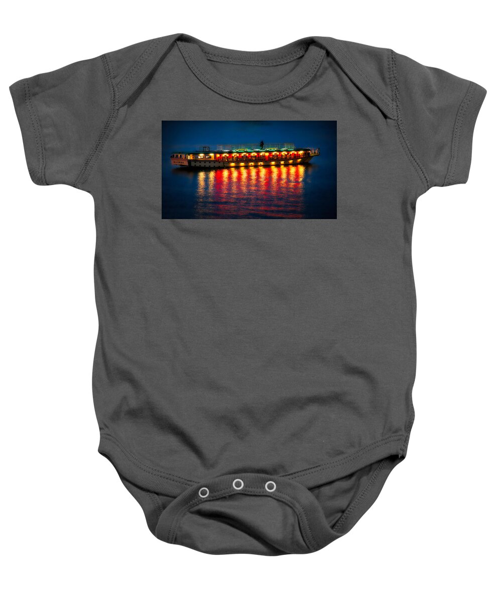 Tokyo Baby Onesie featuring the photograph Tokyo Bay Dinner Cruise - Japan by Stuart Litoff
