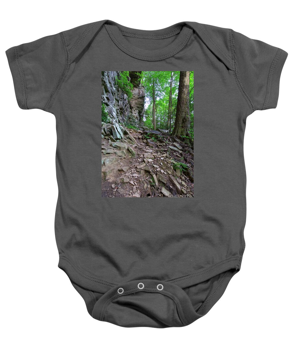 Ozone Falls Baby Onesie featuring the photograph Trail at Ozone Falls 3 by Phil Perkins