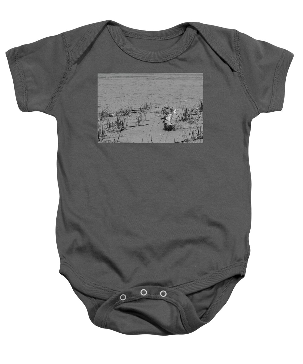 Beach Baby Onesie featuring the photograph Tree Branch on the Beach by Alan Goldberg