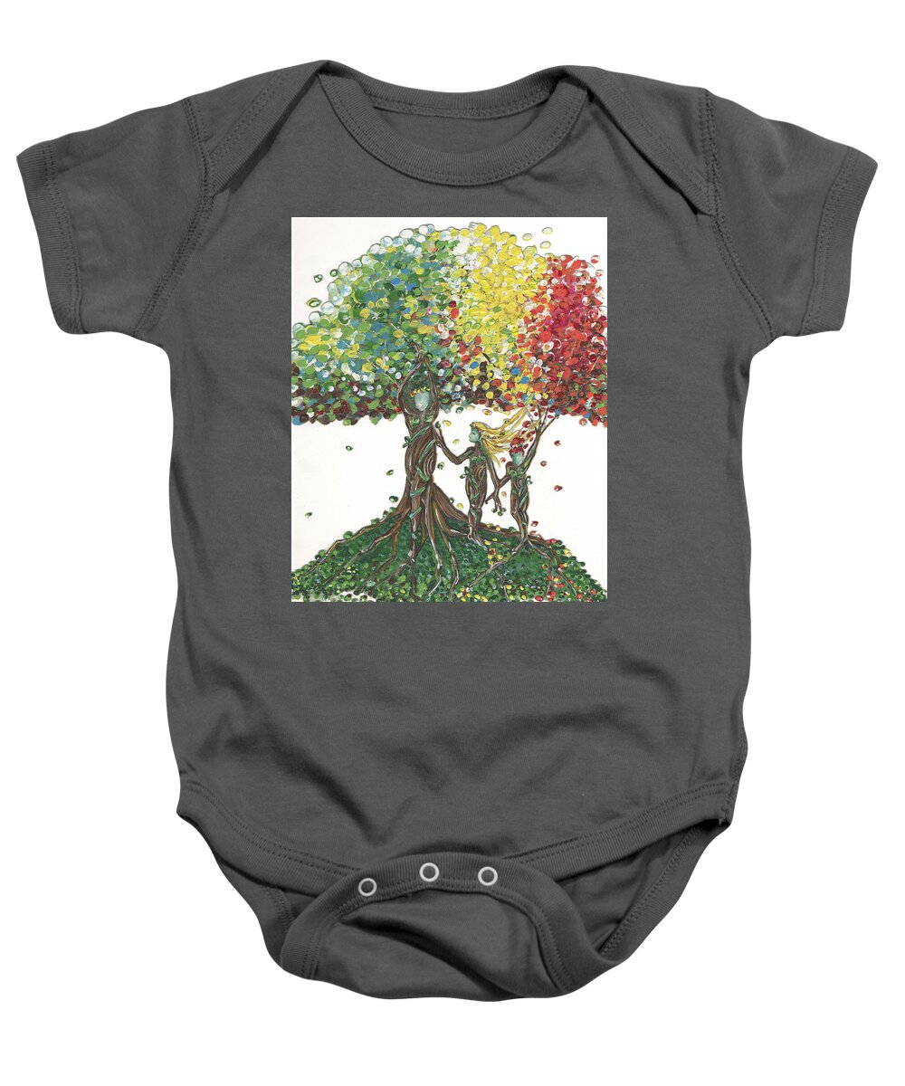 Tree Baby Onesie featuring the painting Tree of Life by Joyce Clark