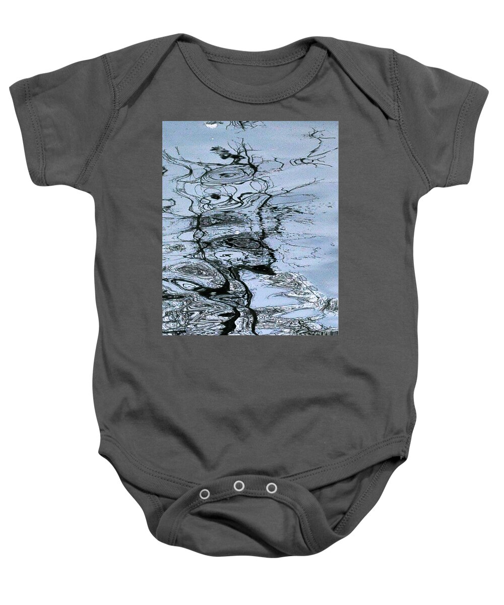Water Baby Onesie featuring the photograph Tree Reflection Distorted by Kae Cheatham