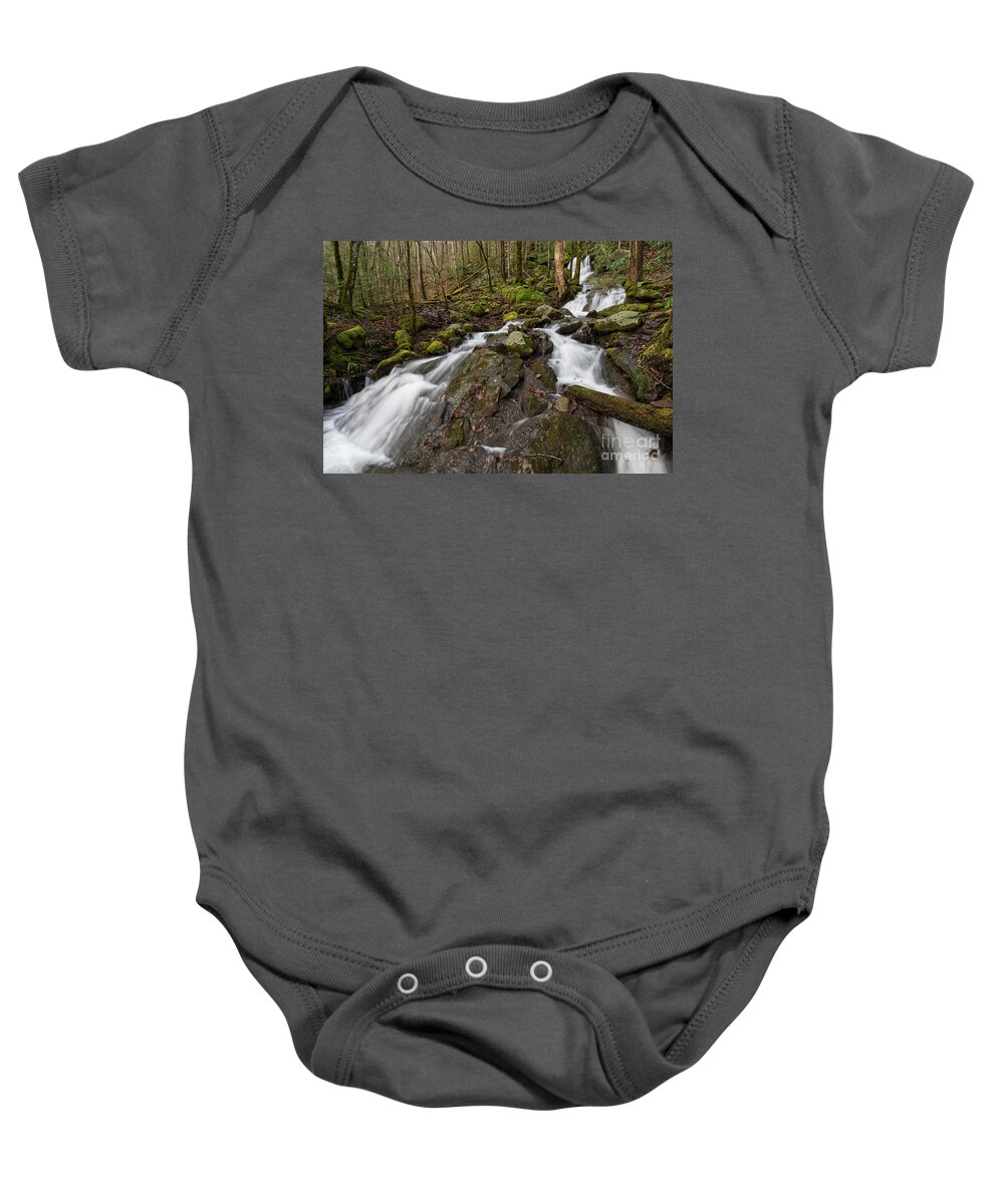 Waterfall Baby Onesie featuring the photograph Tremont Waterfall 3 by Phil Perkins