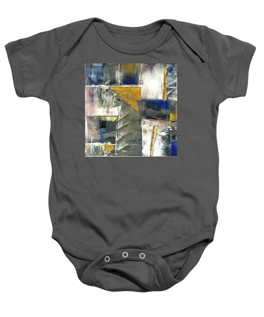 Abstract Baby Onesie featuring the painting Triangle by Sandra Lee Scott