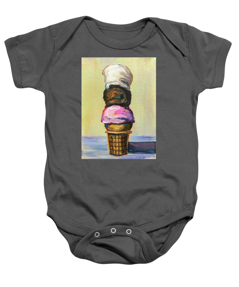 Original Acrylic Painting Baby Onesie featuring the painting Triple Decker by Sherrell Rodgers