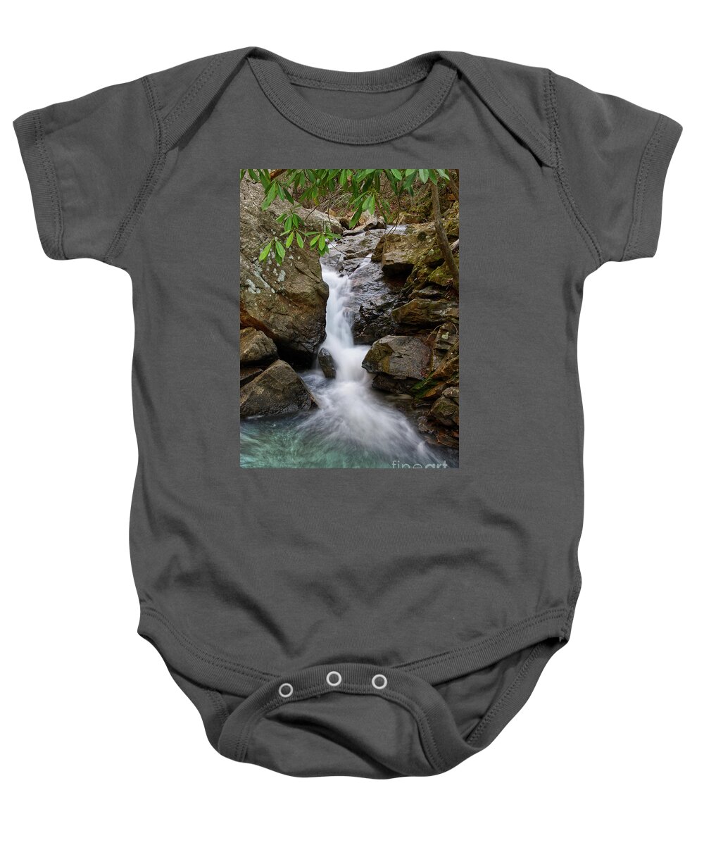 Triple Falls Baby Onesie featuring the photograph Triple Falls On Bruce Creek 21 by Phil Perkins